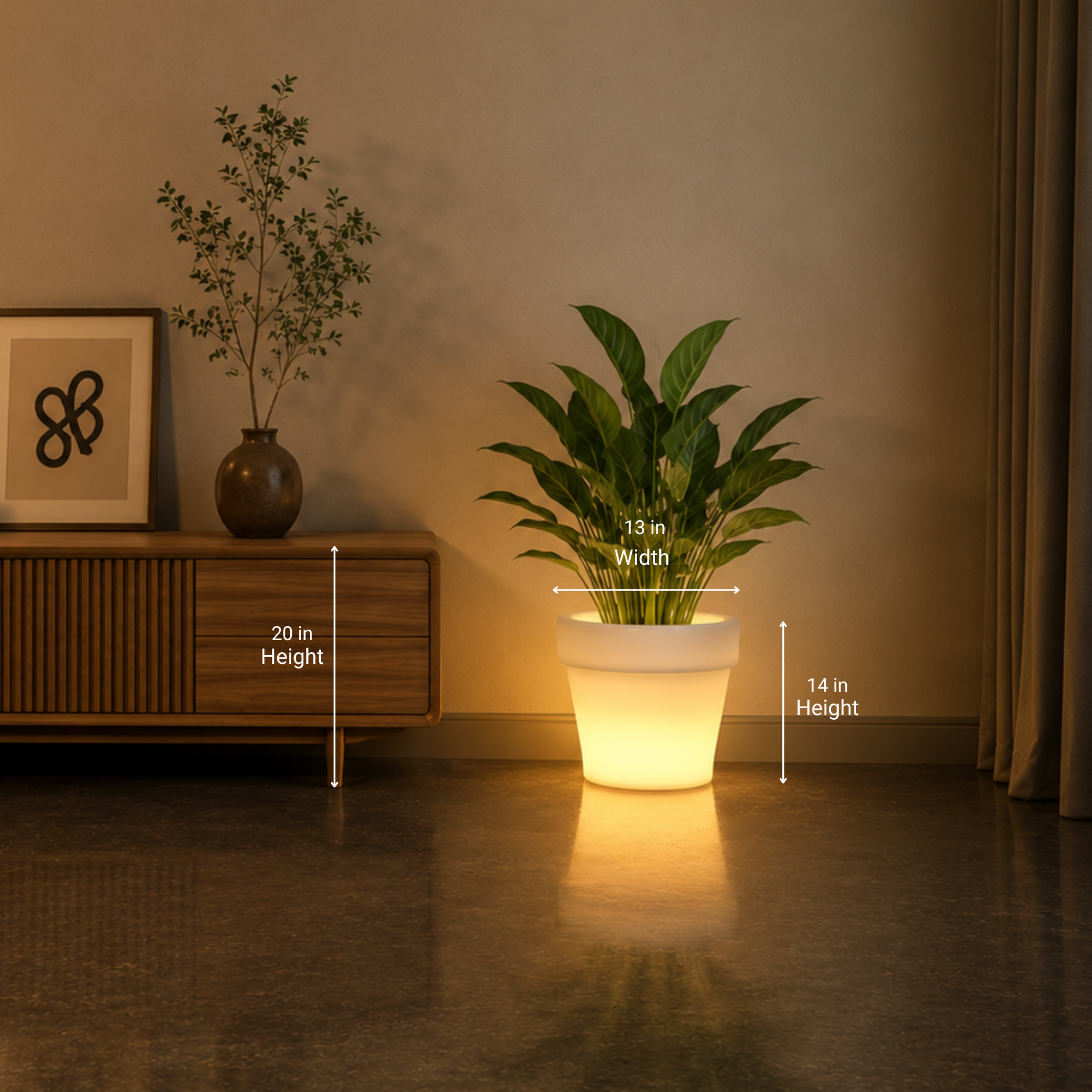 Curvada Illuminated Planter