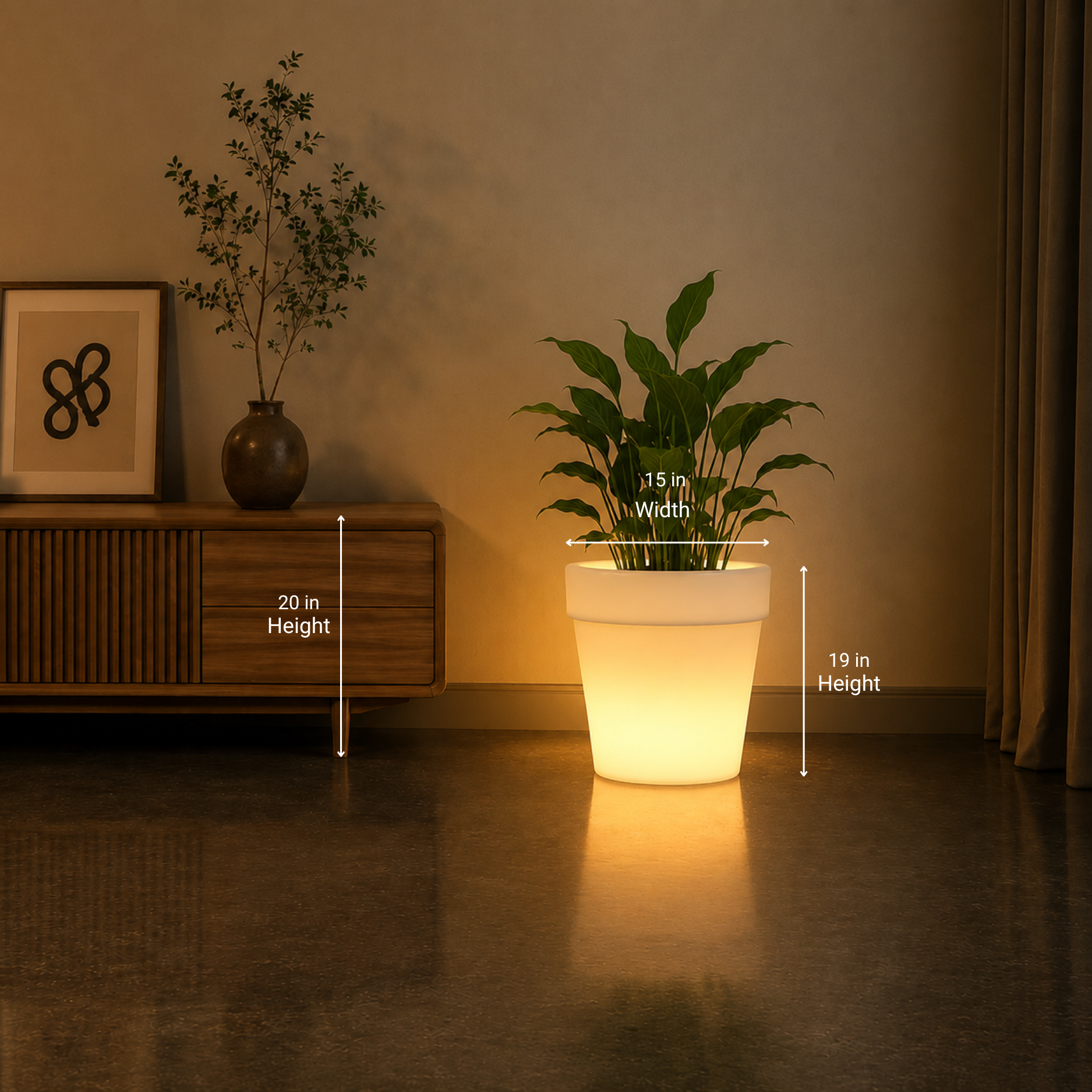 Curvada Illuminated Planter