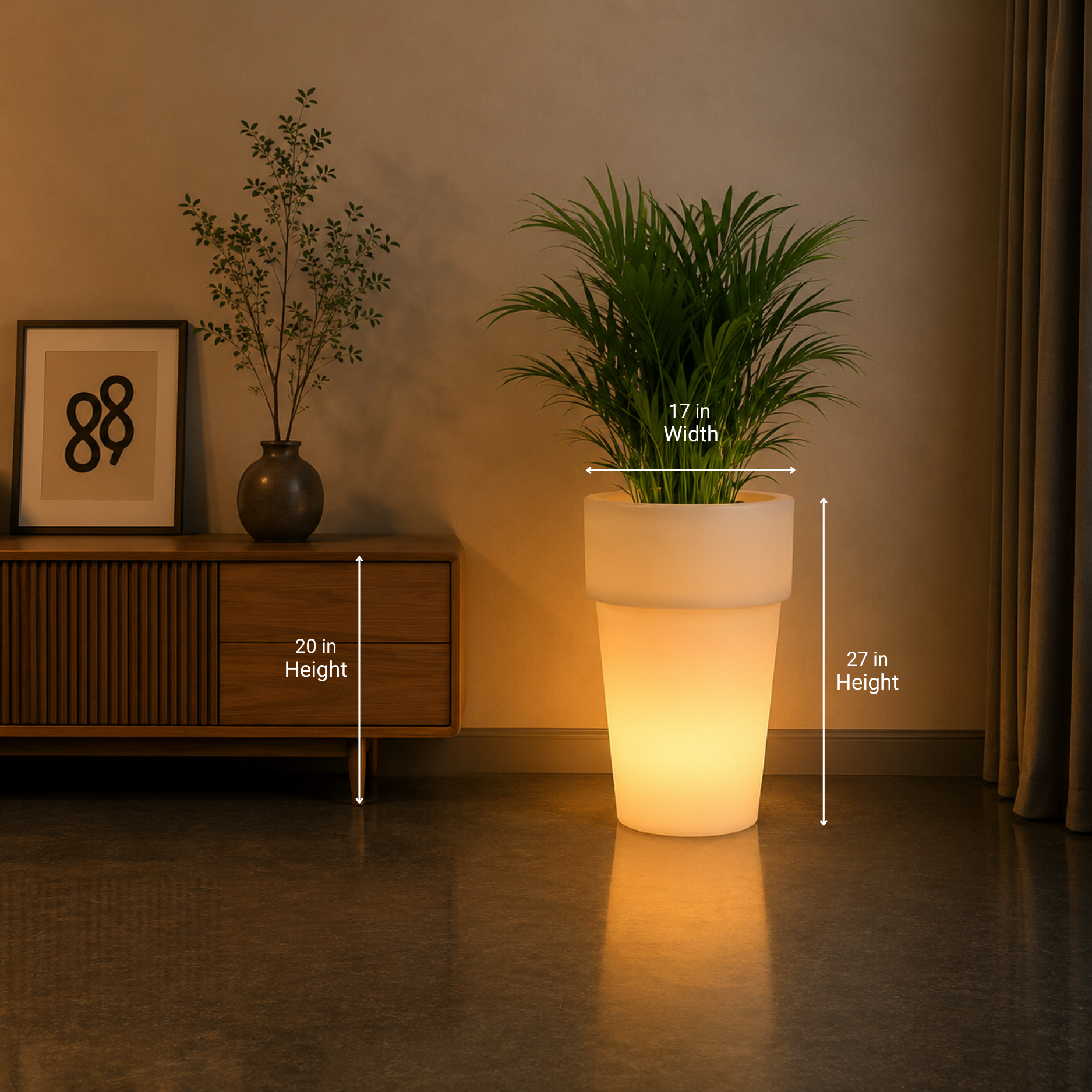 Curvada Illuminated Planter