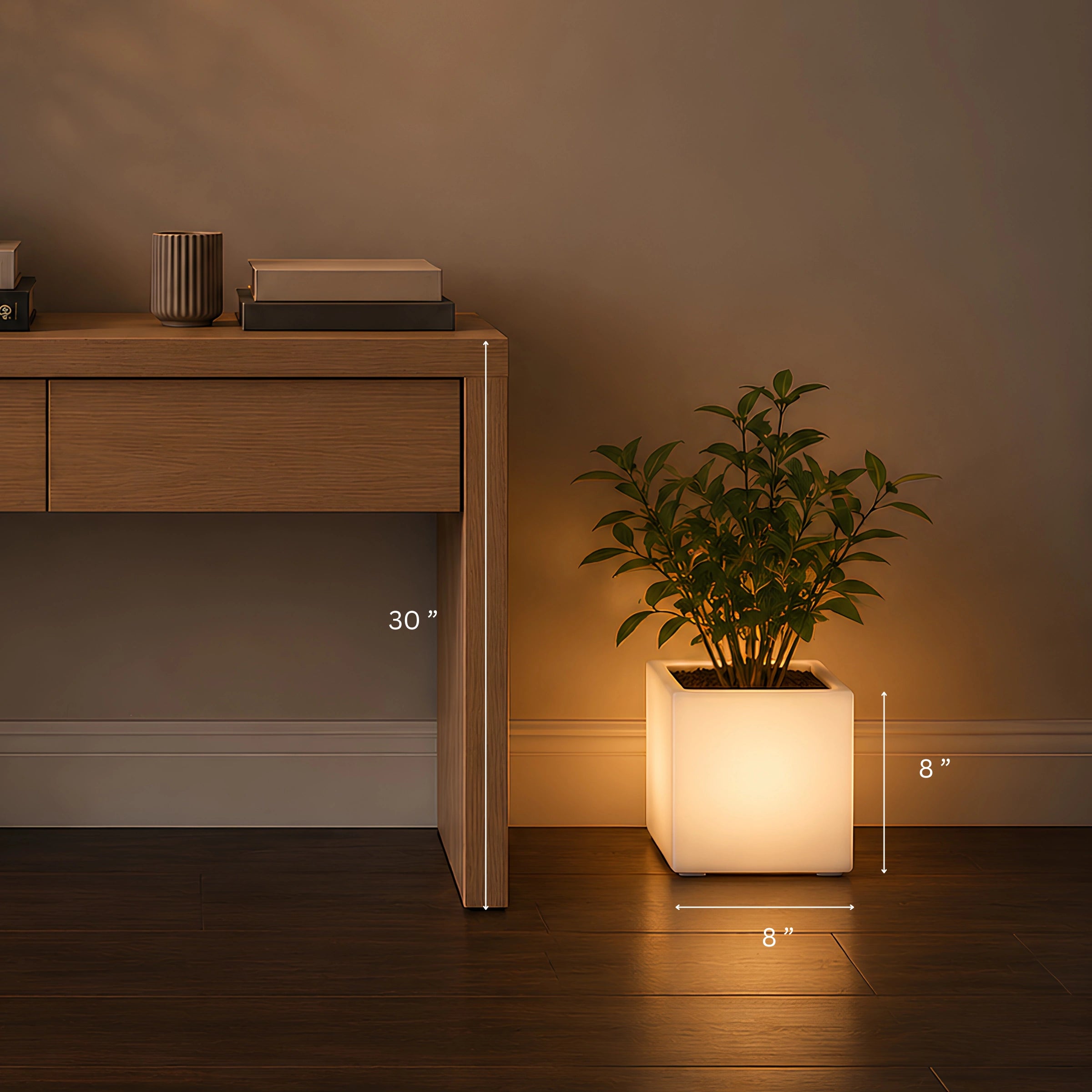 Cube Illuminated Planter