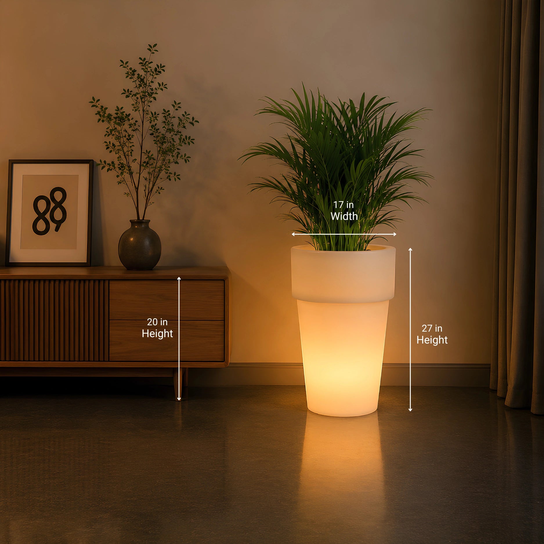 Curvada Illuminated Planter
