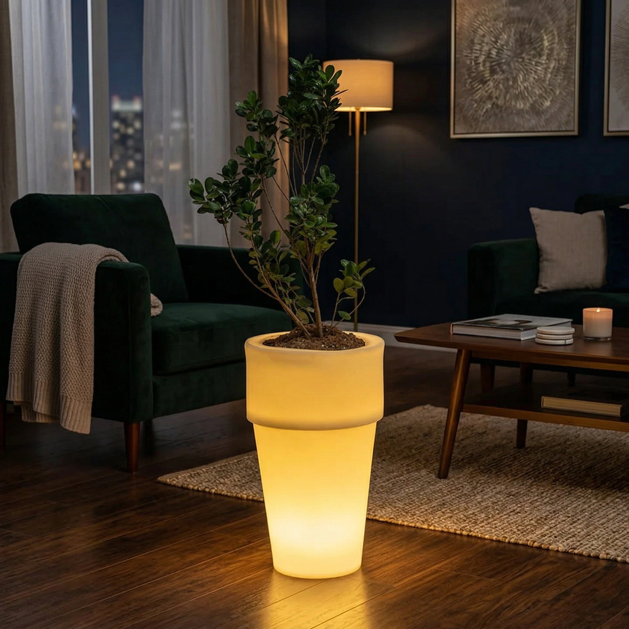 Curvada Illuminated Planter