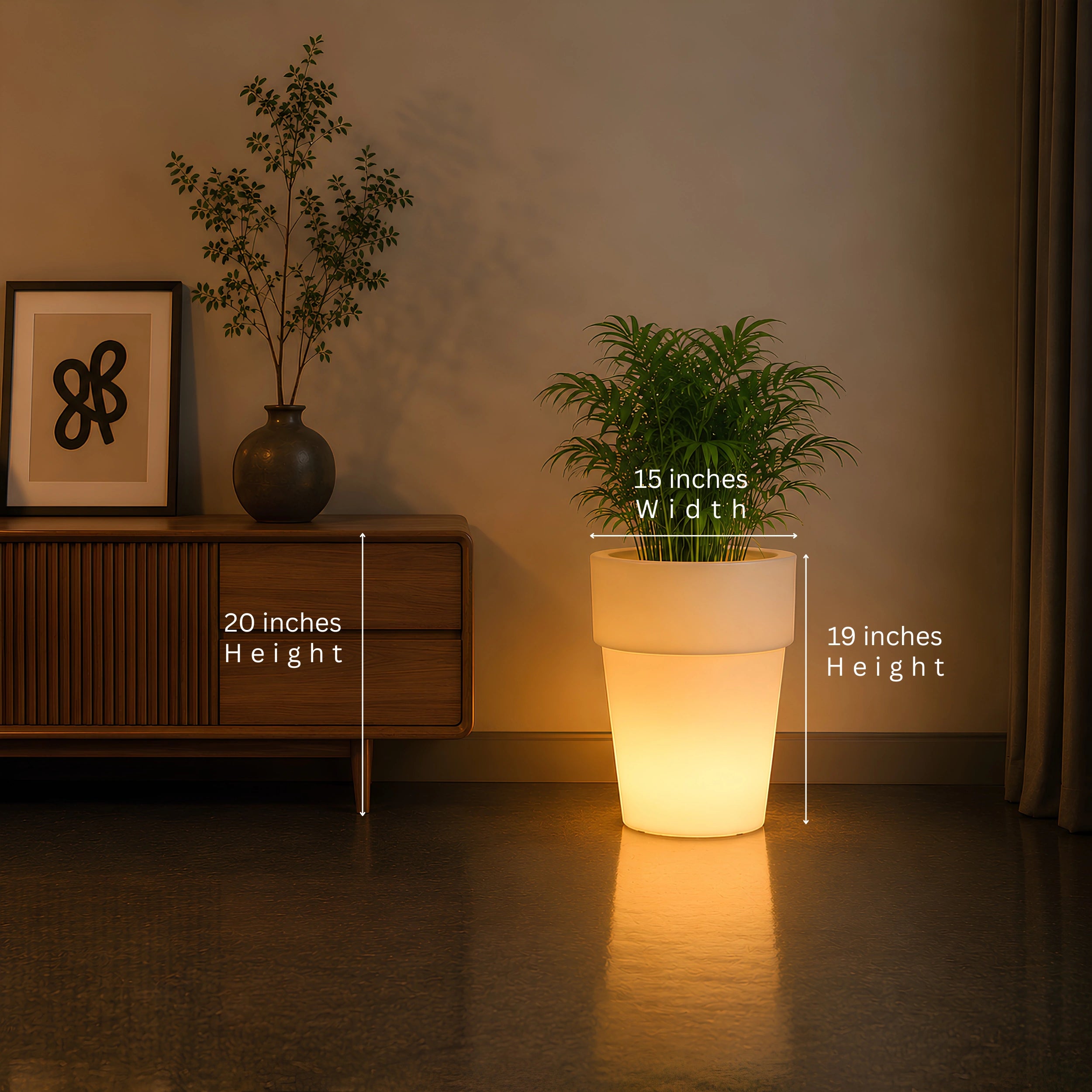 Curvada Illuminated Planter