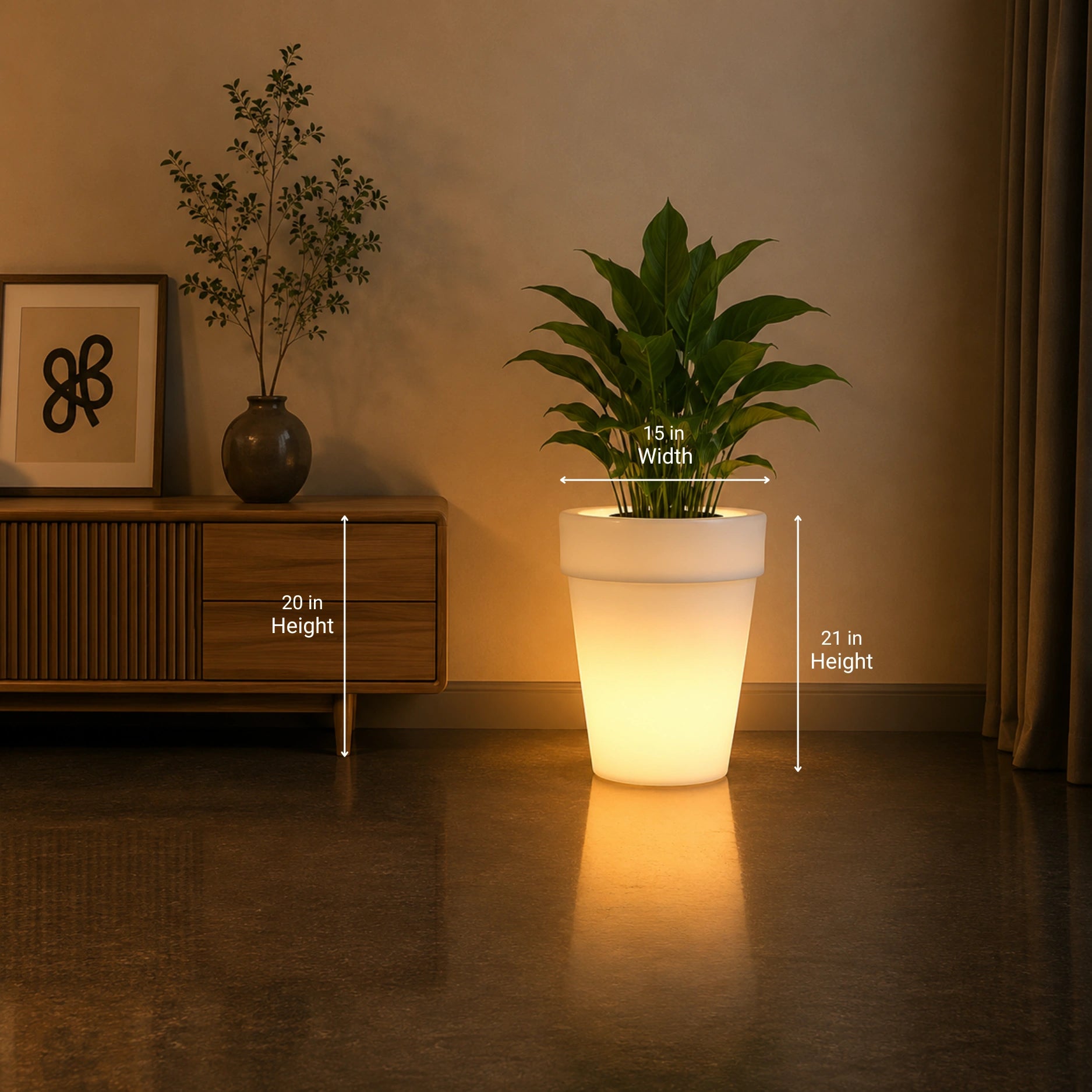 Curvada Illuminated Planter