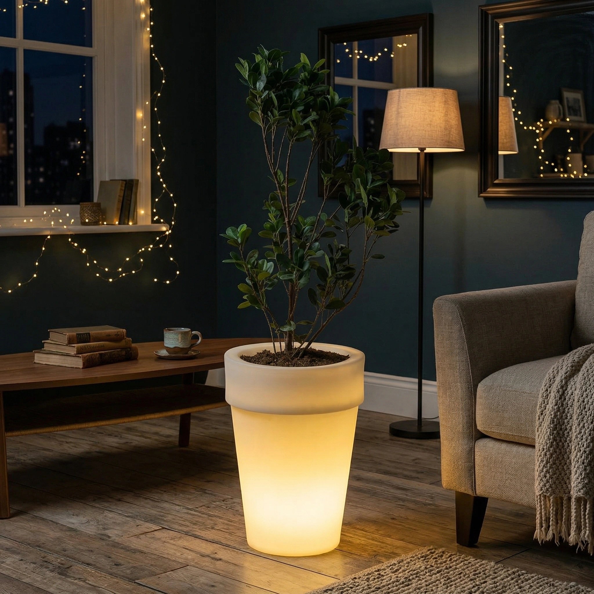 Curvada Illuminated Planter