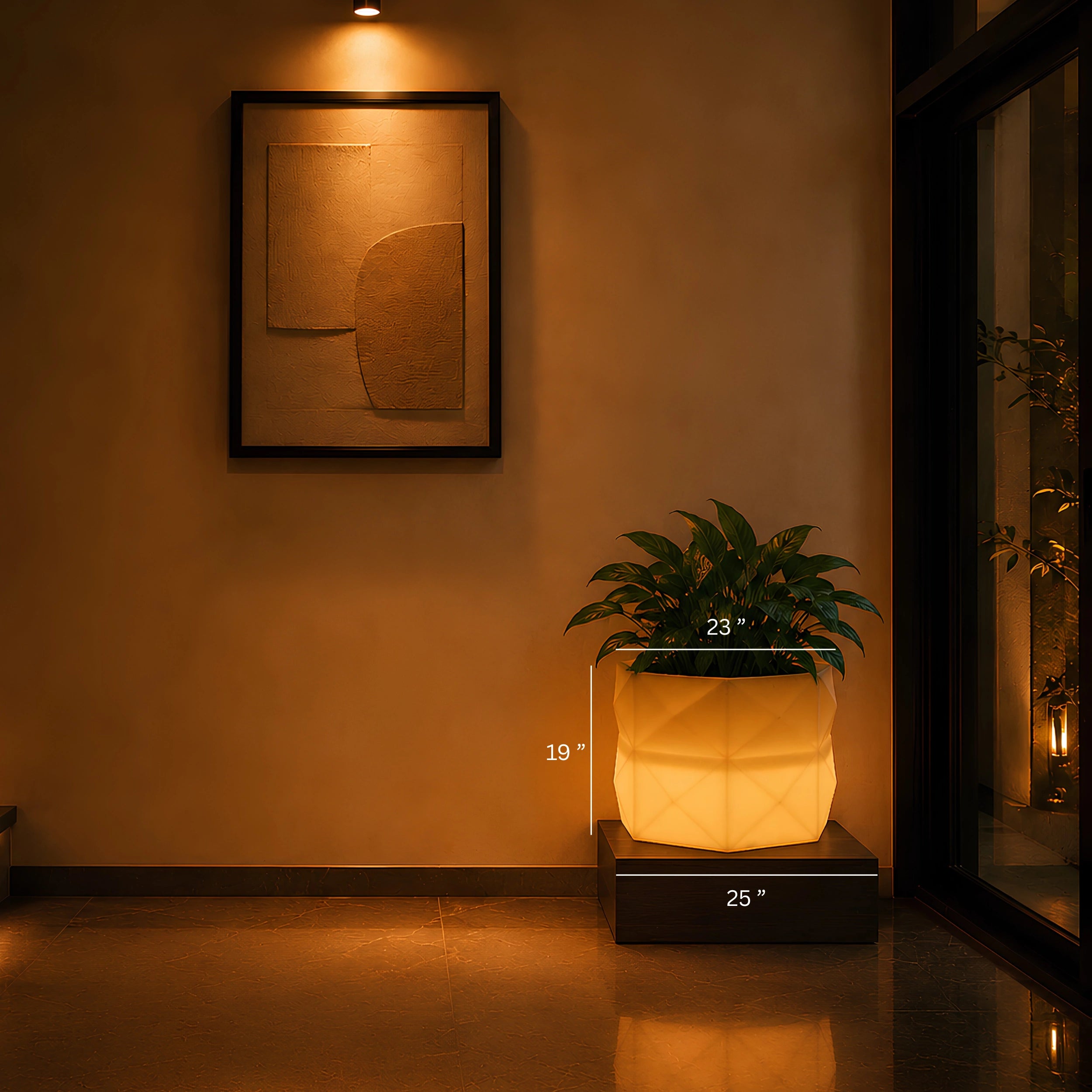 blume flux led planter size